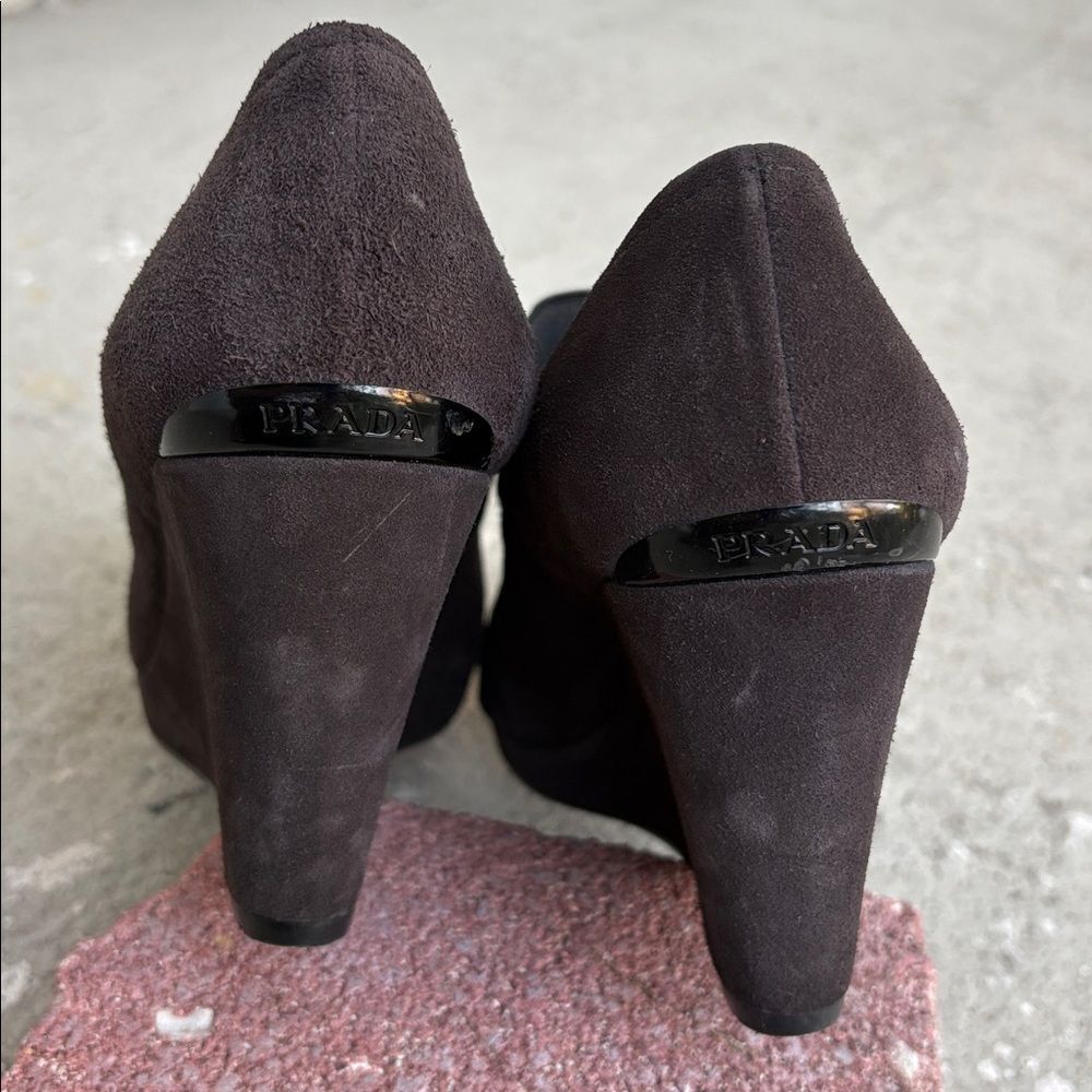 Prada sport 1990s suede wedge Mary Jane’s - Picture 5 of 9